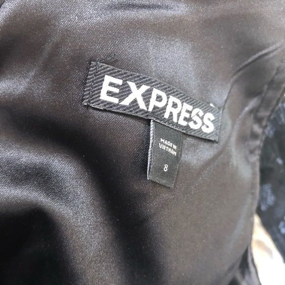 Express Gold/Black Mesh Cutout Bodycon Mini Dress Small - Picture 3 of 7